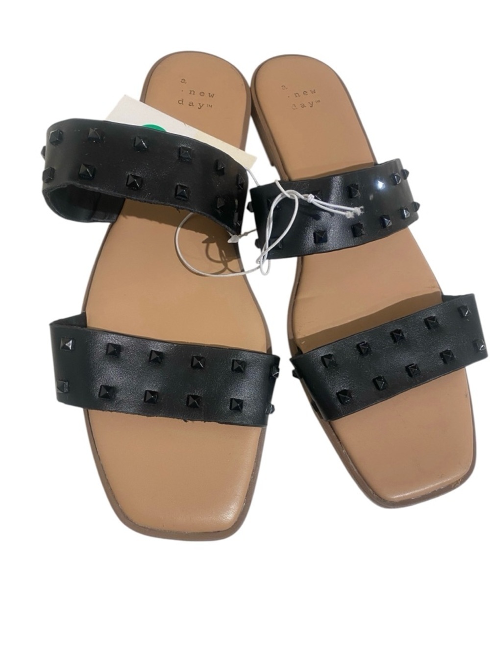 A New Day Black Women’s Black Strap Slide Sandal New Size 10